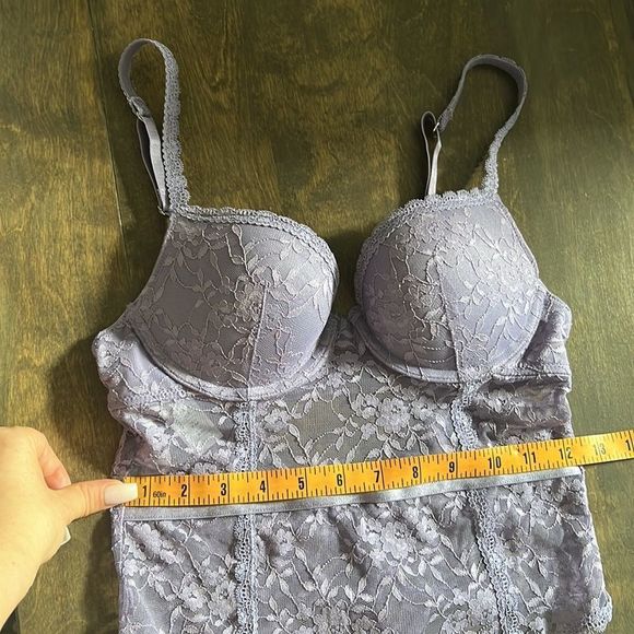 Forever 21 Teddy Lace lilac Lingerie bodysuit Sz-Small - Picture 10 of 14